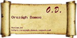 Országh Damos névjegykártya
